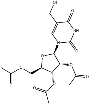 2',3',5'-트리-O-아세틸-5-하이드록시메틸우리딘 구조식 이미지