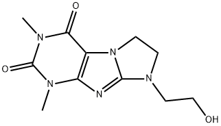 2,3,4,6,7,8-Hexahydro-1,3-dimethyl-8-hydroxyethyl-1H-imidazo(2,1-f)pur ine-2,4-dione 구조식 이미지
