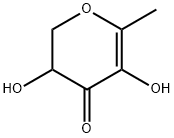 2,3-Dihydro-3,5-dihydroxy-6-methyl-4(H)-pyran-4-one 구조식 이미지