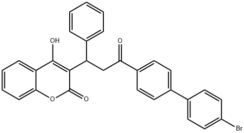 3-[3-(4'-bromo[1,1'-biphenyl]-4-yl)-3-oxo-1-phenylpropyl]-4-hydroxy-2-benzopyrone  Structure
