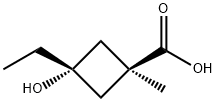 Cyclobutanecarboxylic acid, 3-ethyl-3-hydroxy-1-methyl-, cis- (9CI) Structure