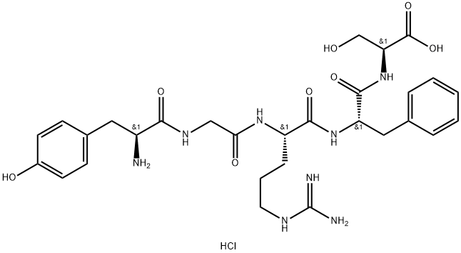 H-TYR-GLY-ARG-PHE-SER-OH HCL Structure