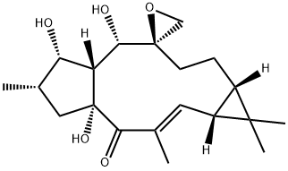 (1aR,2E,4aR,6S,7S,7aR,8S,9R,11aS)-1a,4a,5,6,7,7a,8,10,11,11a-Decahydro-4a,7,8-trihydroxy-1,1,3,6-tetramethylspiro[9H-cyclopenta[a]cyclopropa[f]cycloundecene-9,2'-oxiran]-4(1H)-one 구조식 이미지