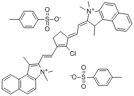 2-[2-[2-Chloro-3-[2-(1,3-d]-hydro-1,1,3-trimethyl-2H-benzo[e]-indole-2-ylidene)-ethylidene]-1-cyclopentene-1-yl]-ethenyl 구조식 이미지