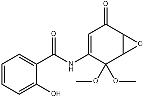 N-(2,2-diMethoxy-5-oxo-7-oxabicyclo[4.1.0]hept-3-en-3-yl)-2-hydroxybenzaMide 구조식 이미지