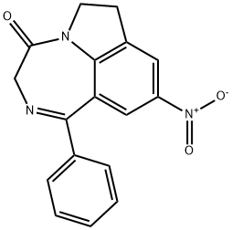 Pyrrolo(3,2,1-jk)(1,4)benzodiazepin-4(3H)-one, 6,7-dihydro-9-nitro-1-p henyl- 구조식 이미지