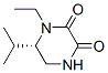 2,3-Piperazinedione,1-ethyl-6-(1-methylethyl)-,(6S)-(9CI) Structure