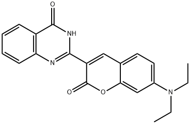 2-[7-(diethylamino)-2-oxo-2H-1-benzopyran-3-yl]quinazolin-4(1H)-one 구조식 이미지
