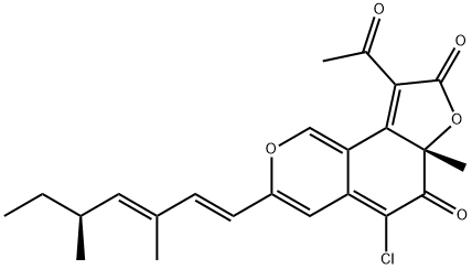 (S)-9-Acetyl-5-chloro-3-[(S,2E,4E)-3,5-dimethyl-1,3-heptadienyl]-6a-methyl-6H-furo[2,3-h][2]benzopyran-6,8(6aH)-dione Structure