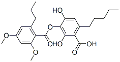 3-[(2,4-Dimethoxy-6-propylbenzoyl)oxy]-2,4-dihydroxy-6-pentylbenzoic acid 구조식 이미지