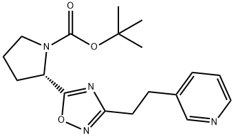 2-[3-(2-PYRIDIN-3-YL-ETHYL)-[1,2,4]OXADIAZOL-5-YL]-PYRROLIDINE-1-CARBOXYLIC ACID TERT-BUTYL ESTER 구조식 이미지