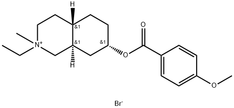 이소퀴놀륨,1,2,3,4,4a-알파,5,6,7,8,8a-베타-데카하이드로-2-에틸-7-베타-하이드록시-2-메틸-,브로마이드,p-아니세이트 구조식 이미지