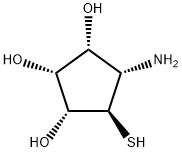 1,2,3-Cyclopentanetriol,4-amino-5-mercapto-,(1R,2R,3R,4S,5R)-(9CI) 구조식 이미지