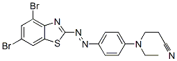 프로판니트릴,3-[[4-[(4,6-디브로모-2-벤조티아졸릴)아조]페닐]에틸아미노]- 구조식 이미지