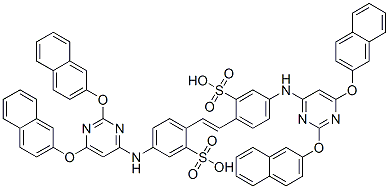 4,4'-bis[2,6-di(2-Naphthoxy)pyrimidin-4-ylamino] stilbene-2,2'-disulfonic acid 구조식 이미지