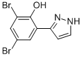 3-(3,5-DIBROMO-2-하이드록시페닐)피라졸 구조식 이미지