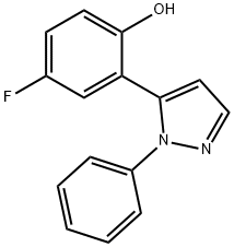 4-FLUORO-2-(1-PHENYL-1H-PYRAZOL-5-YL)PHENOL 구조식 이미지