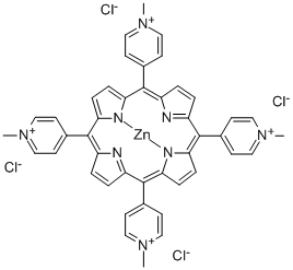 ZINC 5,10,15,20-TETRA(4-PYRIDYL)-21 H,23 H-PORPHINE TETRAKIS(METHOCHLORIDE) 구조식 이미지