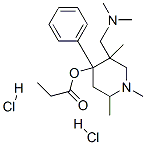 [5-(dimethylaminomethyl)-1,2,5-trimethyl-4-phenyl-4-piperidyl] propanoate dihydrochloride Structure