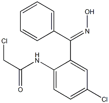 (E)-2-클로로-N-[4-클로로-2-[(히드록시이미노)페닐메틸]페닐]아세트아미드 구조식 이미지