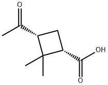 Cyclobutanecarboxylic acid, 3-acetyl-2,2-dimethyl-, (1S,3R)- (9CI) Structure