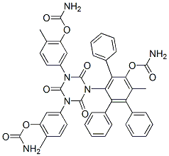 triphenyl [(2,4,6-trioxo-1,3,5-triazine-1,3,5(2H,4H,6H)-triyl)tris(6-methyl-3,1-phenylene)]tricarbamate Structure
