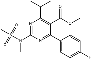 Methyl 4-(4-fluorophenyl)-6-isopropyl-2-[(N-methyl-N-methylsulfonyl)amino]pyrimidine-5-carboxylate 구조식 이미지