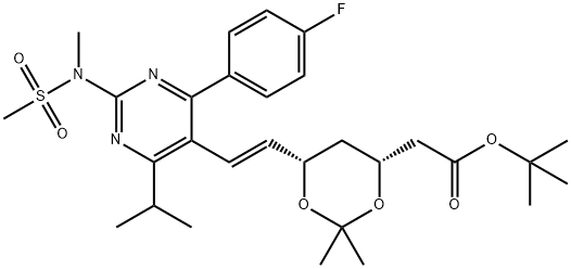 tert-Butyl 6-[(1E)-2-[4-(4-fluorophenyl)-6-(1-methylethyl)-2-[methyl(methylsulfonyl)amino]-5-pyrimidinyl]ethenyl]-2,2-dimethyl-1,3-dioxane-4-acetate Structure