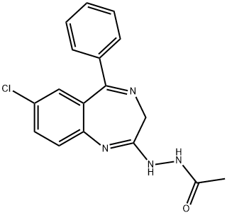 2-(2-ACETYLHYDRAZINO)-7-CHLORO-5-PHENYL-3H-1,4-BENZODIAZEPINE 구조식 이미지