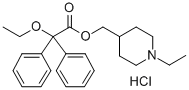 2,2-Diphenyl-2-ethoxyacetic acid (1-ethyl-4-piperidyl)methyl ester hyd rochloride Structure