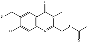 (6-(broMoMethyl)-7-chloro-3-Methyl-4-oxo-3,4-dihydroquinazolin-2-yl)Methyl acetate Structure