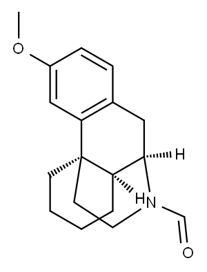 (9alpha,13alpha,14alpha)-3-methoxymorphinan-17-carbaldehyde Structure