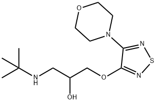 1-(tert-butylamino)-3-[[4-(morpholin-4-yl)-1,2,5-thiadiazol-3-yl]oxy]propan-2-ol  구조식 이미지