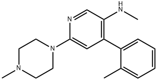 3-PYRIDINAMINE, N-METHYL-4-(2-METHYLPHENYL)-6-(4-METHYL-1-PIPERAZINYL)- 구조식 이미지