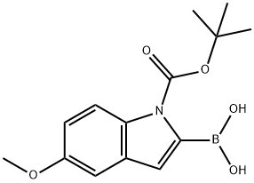 1-(TERT-BUTOXYCARBONYL)-5-METHOXY-1H-INDOL-2-YLBORONIC ACID 구조식 이미지