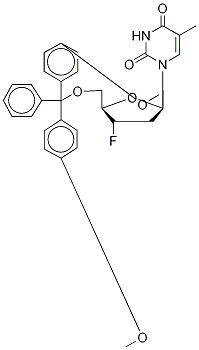 3’-Deoxy-3’-fluoro-5’-O-(4,4’-dimethoxytrityl)thymidine Structure