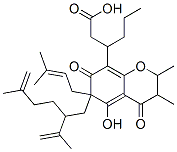 3-[6,7-Dihydro-2,3-dimethyl-4,7-dioxo-5-hydroxy-6-(2-isopropenyl-5-methyl-5-hexenyl)-6-(3-methyl-2-butenyl)chroman-8-yl]hexanoic acid Structure