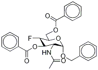벤질2-아세트아미도-3,6-디-O-벤조일-2,4-디데옥시-4-플루오로-α-D-글루코피라노스 구조식 이미지