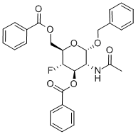 벤질2-ACETAMIDO-3,6-DI-O-벤조일-2,4-DIDEOXY-4-FLUORO-ALPHA-D-GLUCOPYRANOSIDE 구조식 이미지