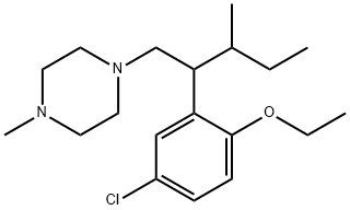 피페라진,1-(베타-(sec-부틸)-5-클로로-2-에톡시펜에틸)-4-메틸- 구조식 이미지