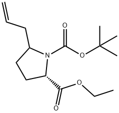 1,2-피롤리딘디카르복실산,5-(2-프로펜-1-일)-,1-(1,1-디메틸에틸)2-에틸에스테르,(2S)- 구조식 이미지