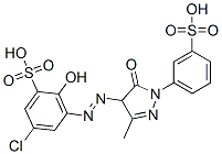 5-chloro-2-hydroxy-3-[[3-methyl-5-oxo-1-(m-sulphophenyl)-2-pyrazolin-4-yl]azo]benzenesulphonic acid 구조식 이미지
