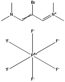 (Z)-N-(3-(DIMETHYLAMINO)-2-(TRIFLUOROMETHYL)ALLYLIDENE)-N-METHYLMETHANAMINIUM HEXAFLUOROPHOSPHATE Structure