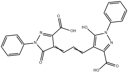 4-[3-(4-carboxy-2-hydroxy-1-phenyl-1H-pyrrol-3-yl)allylidene]-4,5-dihydro-5-oxo-1-phenyl-1H-pyrazole-3-carboxylic acid 구조식 이미지