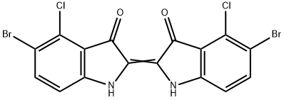 5-bromo-2-(5-bromo-4-chloro-1,3-dihydro-3-oxo-2H-indol-2-ylidene)-4-chloro-1,2-dihydro-3H-indol-3-one Structure