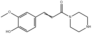 1-[3-(4-HYDROXY-3-METHOXYPHENYL)-OXO-2-PROPENYL]-PIPERAZINE 구조식 이미지