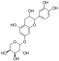 2-(3,4-Dihydroxyphenyl)-3,4-dihydro-3,5-dihydroxy-2H-1-benzopyran-7-yl L-arabinopyranoside 구조식 이미지