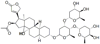 [(3S,5R,8R,9S,10S,13R,16R,17S)-3-[(2R,4S,5R,6R)-4,5-bis[[(2R,4S,5R,6R) -4,5-dihydroxy-6-methyl-oxan-2-yl]oxy]-6-methyl-oxan-2-yl]oxy-14-hydro xy-10,13-dimethyl-17-(5-oxo-2H-furan-3-yl)-1,2,3,4,5,6,7,8,9,11,12,15, 16,17-tetradecahydrocyclopenta[a]phenanthren-16-yl] acetate 구조식 이미지