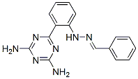 벤즈알데히드[2-(4,6-디아미노-1,3,5-트리아진-2-일)페닐]히드라존 구조식 이미지