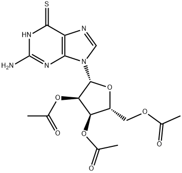2-AMINO-9-(2,3,5-TRI-O-ACETYL-BETA-D-RIBOFURANOSYL)-6-THIOPURINE Structure